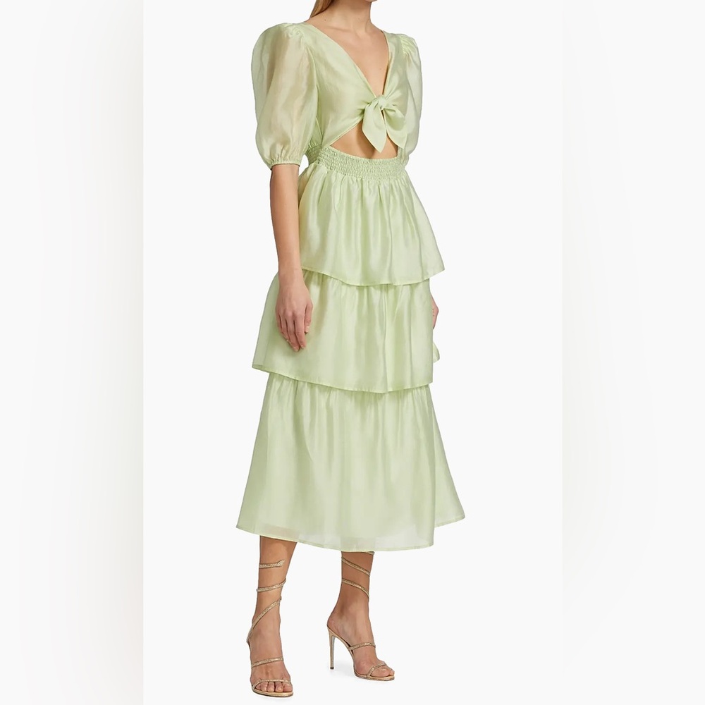 Wayf Tiered Midi Dress Mint Size M - Picture 7 of 14